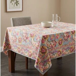 April Cornell Floral Paisley Cotton Tablecloth Square 52"